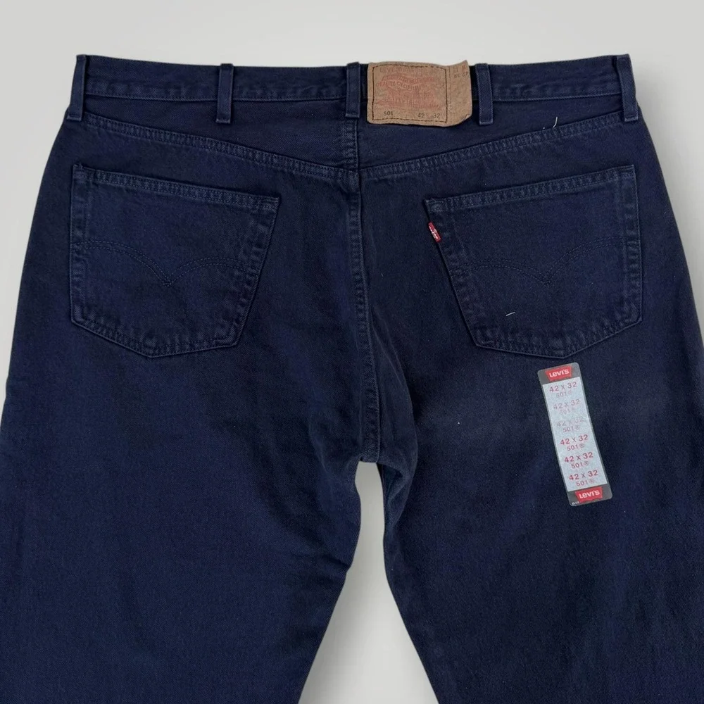 Levi's 501 Jeans 42x33 Dark Wash Button Fly Straight‎ Leg Denim 2001 NWT VTG